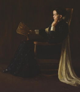 Tanner certainly learned from Europe's great modernists, including this detail from <i>Portrait of the Artist's Mother</i> (1897). As the Philadephia Museum of Art writes, “Tanner's portrait of his mother has none of the cool austerity of Whistler's picture; instead it is an affectionate portrayal of a strong, sensitive, thoughtful personality.”