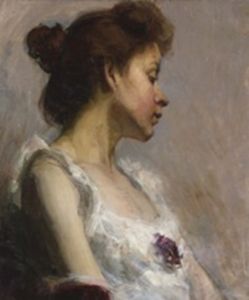 Henry Ossawa Tanner often used his wife Jessie as a model for his paintings as is the case here in his <i>Portrait of the Artist's Wife</i> created in 1897.