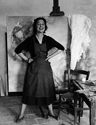 Dorothea Tanning in her studio (1955). Photography by Lee Miller
