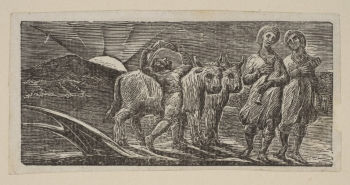 William Blake, <i>Boy Returning Joyfully, with Plough and Oxen</i> (1821), from his “Designs for Thornton's Virgil”.