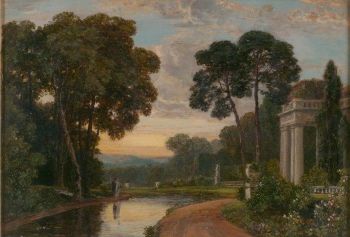 Francis Oliver Finch, <i>Landscape Composition</i> (undated). This work is typical of the classical themes which some members of the group, such as Finch and Edward Calvert, embraced after The Ancients dispersed.