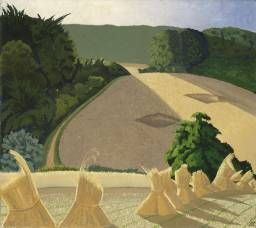 John Nash, The Cornfield (1918). Artists such as Nash emulated Samuel Palmer in their combination of a Romantic evocation of the lush English countryside with an accompanying quality of almost visionary formal distortion.