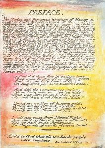 Blake's preface to his poem <i>Milton</i>, as it appeared in his own illuminated version, published in 1808.