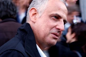 Tuymans at the opening of his exhibition “Against the Day” in 2009
