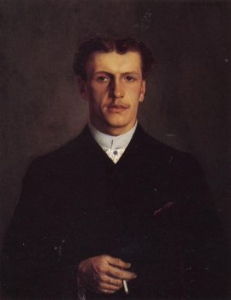 <i>Paul Vallotton</i> (1886). In the same year Vallotton completed the portrait of his parents, he made this realistic portrait of his brother Paul.