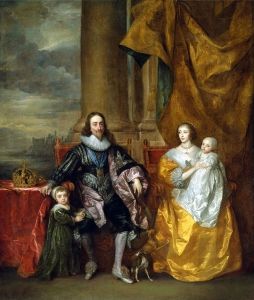 لوحة فان ديك الشهيرة للملك تشارلز الأول وزوجته هنريتا ماريا مع أطفالهما الأكبر: تشارلز الثاني وماري (الأميرة الملكية) (1633)