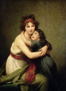 <i> صورة ذاتية مع ابنتها جولي (قديمة الطراز) </ i> (1789).  متحف اللوفر