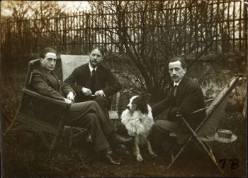 From left to right: Marcel Duchamp, Jacques Villon, and Raymond Duchamp-Villon in Puteaux, 1914
