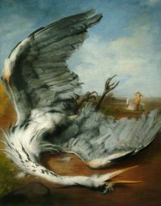 كان مالك الحزين المجروح (1837) أول قطعة من عمل واتس تُعرض في الأكاديمية الملكية في عام 1837. وهي تتعلق بحادث وقع في شباب الفنان عندما سحق بطريق الخطأ طائرًا أليفًا عندما كان صبيًا.  استمرت حماية الطيور في أن تكون موضوعًا مهمًا طوال حياته.