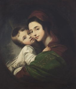 <i> زوجة الفنان ، إليزابيث شيويل ، والسيدة بنيامين ويست وابنهما رافائيل لامار ويست </ i> بواسطة بنيامين ويست (1770)