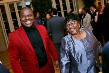 Kehinde Wiley with his mother, Freddie Mae Wiley, at a reception in Washington in January 2015, where he received a Medal of Arts from the State Department.