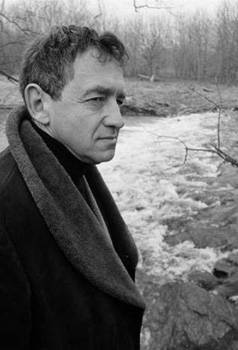 Andrew Wyeth standing in front of his Chadds Ford farm (1964)