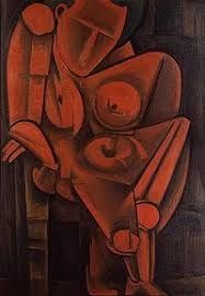 Yorozu Tetsugoro's <i>Leaning Woman</i> (1917), informed by Western Cubism, has been considered the first Cubist Japanese work.