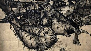 Tatsuo's <i>10,000 Count</i> (1954) was paired with his <i>Buried Fish</i> (1954) to depict the grim and grotesque effects of nuclear bomb testing.