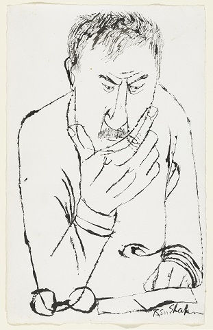 Ben Shahn's Self-Portrait (1955). Ink on paper. New York's Museum of Modern Art Collection