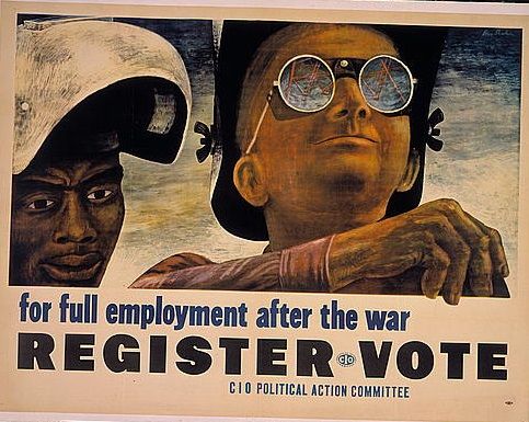Shahn's political activism posters were famous and powerful - this one inviting people to participate in the voting process