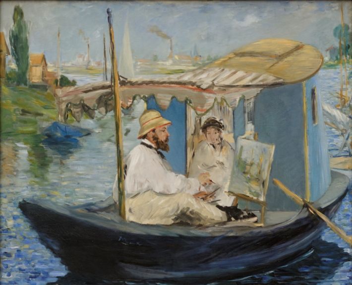 <i>Monet Painting on his Studio Boat</i>, an 1874 work by Manet.