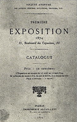 The catalogue cover for the first Impressionist exhibition of 1874