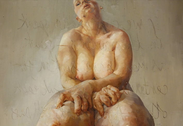 Jenny Saville's 1992 painting <i>Propped</i>.