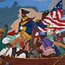 Robert Colescott: George Washington Carver Crossing the Delaware: Page from an American History Textbook (1975)