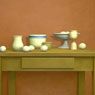 William Bailey: Still Life with Rose Wall and Compote (1973)