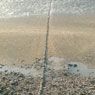 Stones sinking in sand, Morecambe Bay, Lancashire (1976)