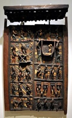 Olowe of Ise: Pair of door panels and a lintel (c. 1910-14)