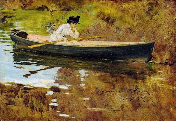 William Merritt Chase: Mrs. Chase in Prospect Park (1886)