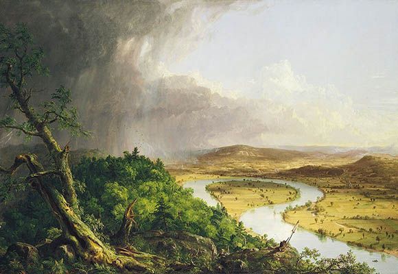 Thomas Cole: View from Mount Holyoke, Northampton, Massachusetts, after a Thunderstorm - The Oxbow (1836)