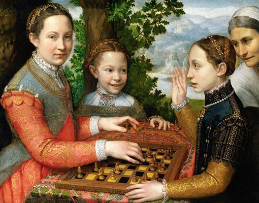 صورة لأخوات الفنانات يلعبن الشطرنج (ج .1555)