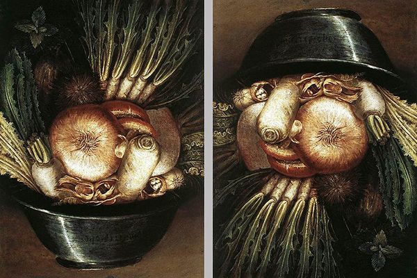الخضار في وعاء أو البستاني (1587-90)