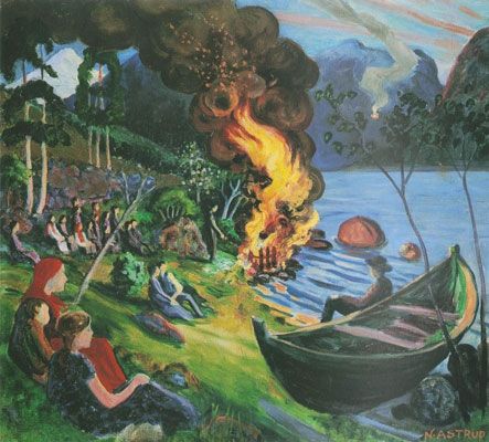 St. Hansbål ved Jølstravatnet (Midsummer Eve Bonfire) (1909)