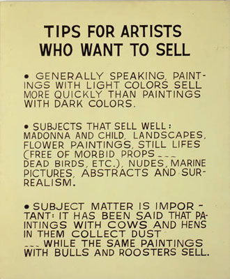 Tips For Artists Who Want To Sell (1966 - 68)