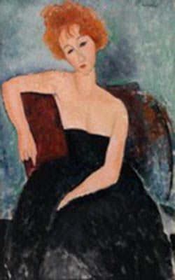 Amedeo Modigliani: Redheaded Girl in Evening Dress (1918)