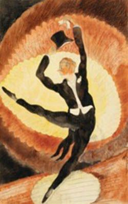 Charles Demuth: In Vaudeville: Acrobatic Male Dance with Top Hat (1920)