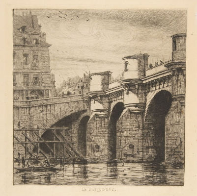 Charles Meryon: Pont-Neuf, Paris (1853)