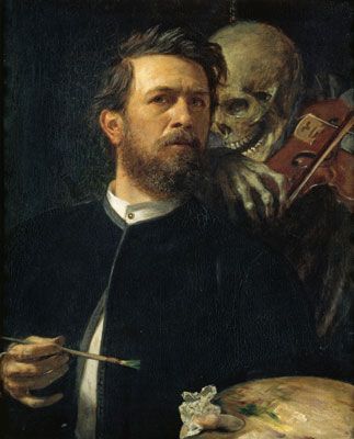 بورتريه ذاتي مع الموت يعزف على الكمان (ج .1872)