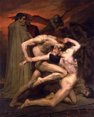 دانتي وفيرجيل في الجحيم (1850)