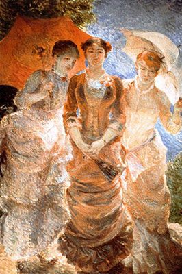 Three Women with Umbrellas (The Three Graces) (1880)