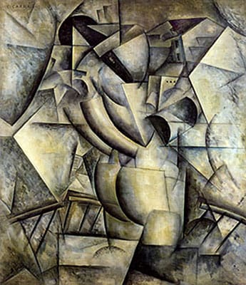 Simultaneità ، La donna al balcone (Simultaneity ، Woman on the Balcony) (1912)