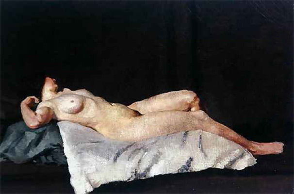 Female Figure Lying On Her Back (1912)