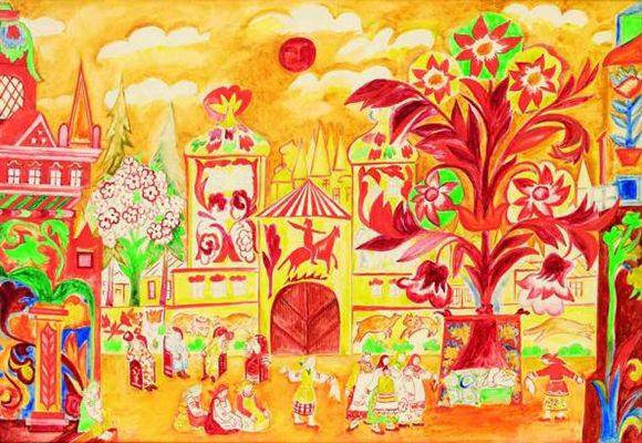 Natalia Goncharova: Sketch of the scenery for Le Coq d'Or (1914)