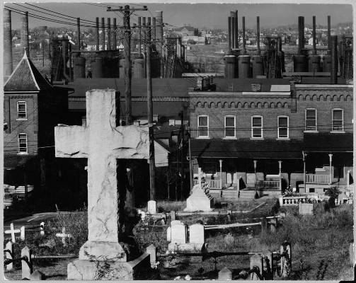 A Graveyard and Steel Mill in Bethlehem, Pennsylvania (1935)
