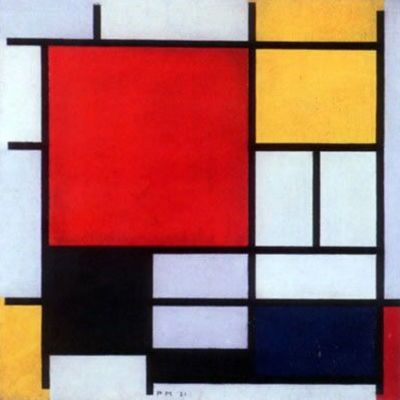 Piet Mondrian: Composition with Large Red Plane, Yellow, Black, Gray, and Blue (1921)