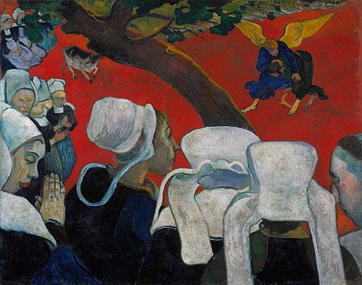 Paul Gauguin: Vision After the Sermon (Jacob's Fight with the Angel) (1888)