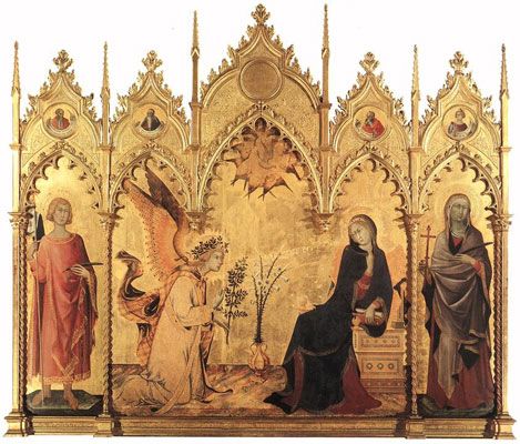 Simone Martini and Lippo Memmi: Annunciation with St. Margaret and St. Ansanus (1333)