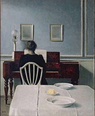 الداخلية مع امرأة في البيانو ، ستراندجيد 30 (1901)