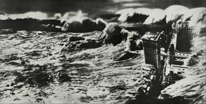Book jacket design for Upton Sinclair's book After the Flood (1925)