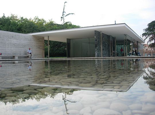 Ludwig Mies van der Rohe and Lilly Reich: German Pavilion, Barcelona, Spain (1929)