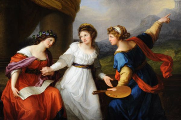 صورة ذاتية للفنان متردد بين فنون الموسيقى والرسم (1794)